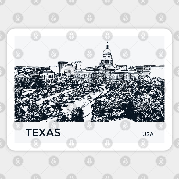 Texas State USA Sticker by Lakeric